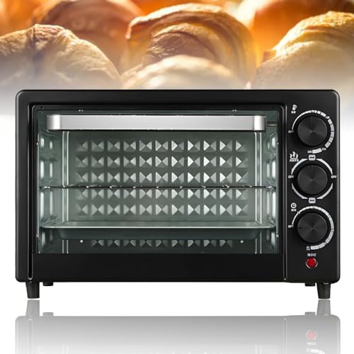 Forno da appoggio Portatile da 20 Litri,Forno per Pizza Domestico,Macchina per cuocere Il Pane alla griglia,Forno Elettrico Compatto Versatile,Temperatura Regolabile/Riscaldamento a Doppio Tubo/Timer