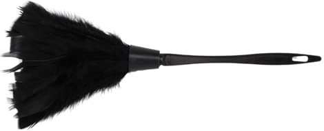 Pesfehhy 1 Pc Plumeau De Dinde À La Mode avec Poignée en Plastique Noir Outil De Nettoyage (Noir) 35Cm