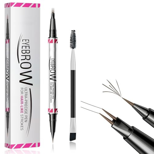GXGM 2-in-1 Dual-Ended Microblading Augenbrauenstift, Wasserfest, Wischfest, Dark Brown, 1 Stück