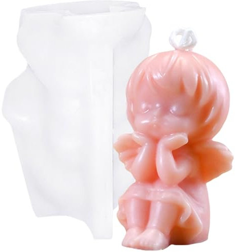 ALEFBET Silikonform Engel, Silikonformen Gießformen Engel, Silikon Gießform Engel, Kerzenformen zum Gießen, Gipsformen zum Gießen, Epoxidharz Formen Engel（1 Stück Engel）