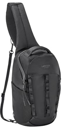 LARKSON Sling Bag Herren & Damen Schwarz - Klint - Funktionale Crossbody Schultertasche für Wandern Outdoor Fahrrad - 4 Liter Volumen - Wasserabweisend & Wasserfester Reißverschluss