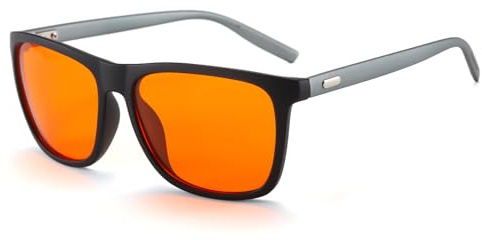 LJCZKA Blaulichtfilter Brille Orange Gläser für Besseren Schlaf Orange Blaulicht Brille Herren Damen Anti-Müdigkeit Blendfrei Gaming Computerbrille
