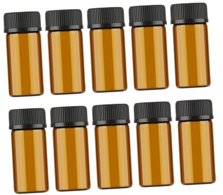 10 Flacons en Verre Mini 3ml pour Huiles Essentielles et Chimie