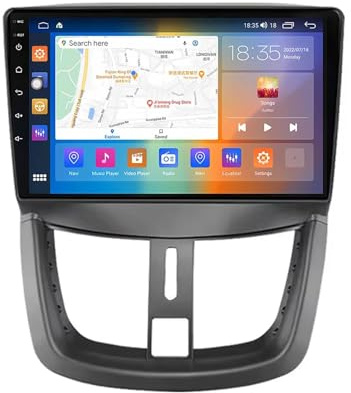 Android 14 Car Radio para Peugeot 207 2006-2015 2 DIN de Coche NAVEGACIÓN con Pantalla Táctil 9 Pulgadas Reproductor Multimedia(F5 6+128G)