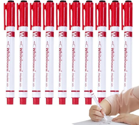 Genérico Filzstifte für Whiteboard, 10 Stück mit Radiergummi, feine Spitze, 0,5 mm, für Lehrer, Whiteboard, Klassenzimmer, Kindergarten