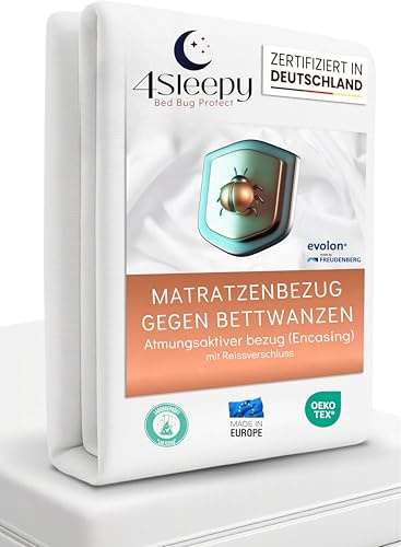 Matratzenhülle 140x200x20 gegen Bettwanzen und Milben | Encasing Öko-Tex | Anti-Milben Reißverschluss | Allergiker Matratzenbezug | Zertifiziert in Deutschland