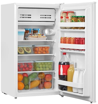 COMFEE' 93L Under Counter Fridge with Cooler Box, RCD93WH2UK(E) | Freestanding, Inverter Compressor, LED Light, Removable Shelves, Adjustable Thermostat, for Kitchen, Office & Studio, White