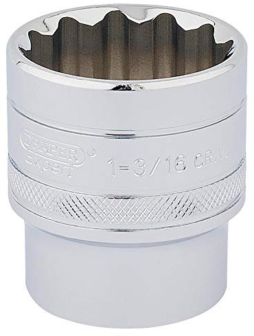 Draper 33728 1/2-Inch Square Drive Polished Chrome Imperial Socket, 1.3/16-Inch Size