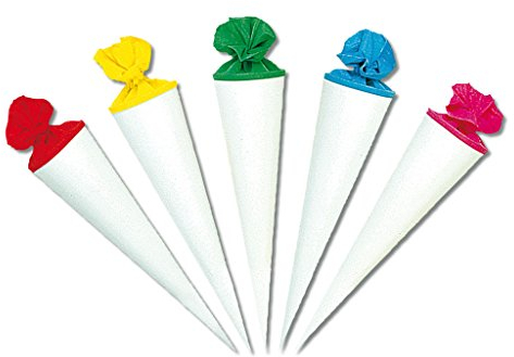 Unbekannt Geschwister-Schultüten, 5er-Set kleine Schultüten 35 cm, weiß ׀ Wiemann Lehrmittel