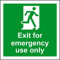 Indigos UG Aufkleber Exit For Emergency Use Only Sicherheitsaufkleber 30x30cm - Sticker für Büro, Firma, Schule, Hotel, Werkschutz