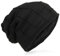 Miobo Beanie mit Innenfutter - warme Feinstrick-Mütze mit Flechtgitter Muster - sehr weich gefütterte Winter-Mütze für Damen & Herren - Schwarz