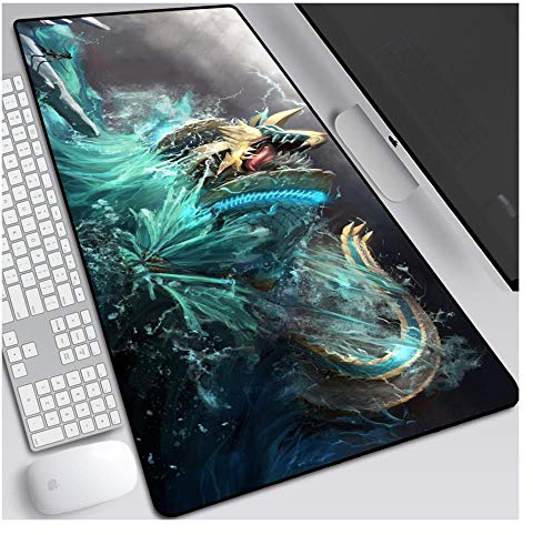 IGIRC Mauspad ACG Monster Hunter 900X400mm, Perfekte Präzision und Geschwindigkeit Gaming-Mauspad mit 3 mm starker Gummiauflage, für Notebooks, PC