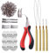 YANTAISIYU Microring Extensions Set: Microring Zange, Microring Nadel und 200 Stück 5.0mm Microring Nanoringe mit Silikon (braun)