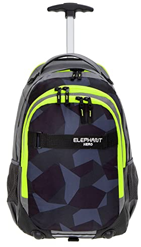 Elephant Trolley Hero Signature Trolleyrucksack Rucksack Schultrolley Mädchen Jungen 12771 (Cyber Camo Gelb (Schwarz/Gelb))