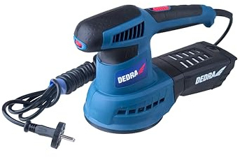 DEDRA Exzenterschleifer 430 W, ø 125 mm, 6000-13000 U/min., 3 m Kabel, Drehzahlregelung, für das Schleifen von Holz, Metall und Kunststoffen, Integriertes Staubabsaugsystem