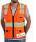 Dib Safety Warnweste, reflektierend, orangefarbenes Netz, hohe Sichtbarkeit, Weste mit Taschen und Reißverschluss, strapazierfähige Weste mit 3M-Reflektorband, M