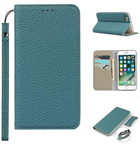 Copmob Phone Case iPhone 7/8/SE 2020/SE 2022,Genuine Leather Flip Wallet Case,[3 Card Holders][Magnetic][RFID-Blocking],Protective Phone Case Cover for iPhone 7/8/SE 2020/SE 2022 - Sky Blue