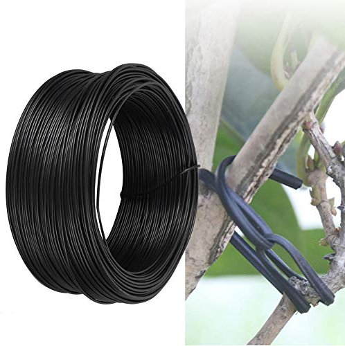 Filo di ferro zincato Fascetta fermacavi Accessorio hardware 100 metri Filo di ferro 0,55 mm Filo di ferro rivestito in plastica nera per bonsai fai te