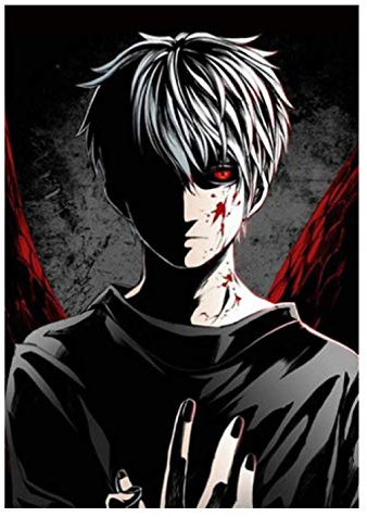 RUIYANMQ Schwarz-Weiß-Wandkunst Leinwand Bild Japan Anime Tokyo Ghouls Poster Und Druck Home Decor Fd82Sz 40X60Cm Rahmenlos