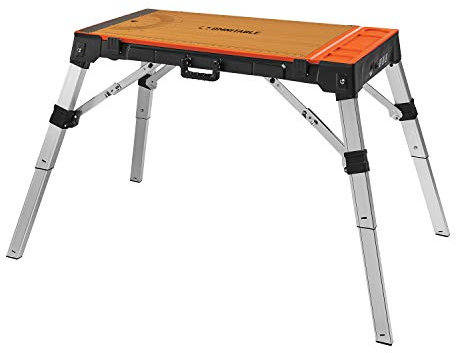 Disston 30146A OmniTable - Tavolo da lavoro portatile 4 in 1, con ponteggio e carrello elevatore, altezza regolabile con gambe pieghevoli, set da 10 pezzi Blu-MOL in carbonio/HSS per seghetto