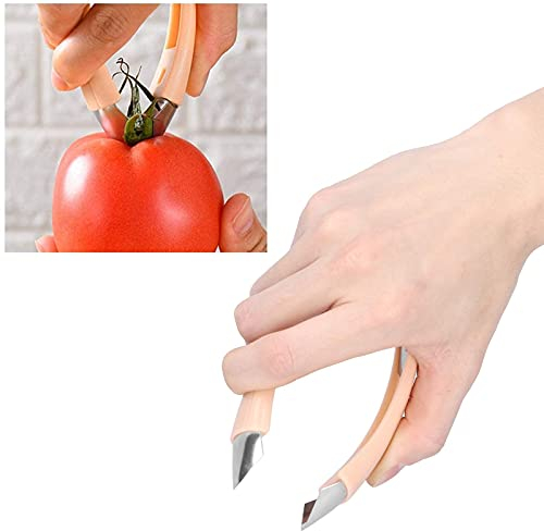 BORDSTRACT Sbucciatore di fragole, estrattore di frutta multifunzionale in acciaio inossidabile, sbucciatore di frutta e verdura, per fragole, ananas, patate, pomodori