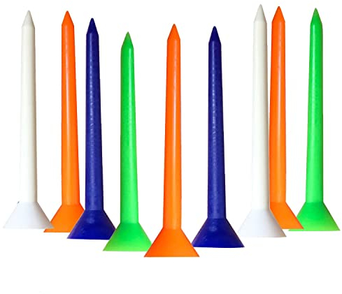 LOVMEAD Golf Tees Kunststoff 83 mm 30 Stück, Langlebigem Golftees Kunststoff Lang Orange Weiß Blau Schwarz Grün Gemischte Farbe, Professional Unzerbrechliche Golf Tees Plastik (83mm-30 Stück)