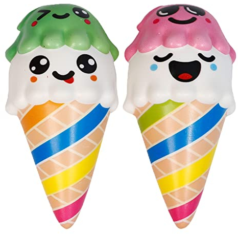 ANBOOR 2 Stücke Squishies Set Spielzeug Squeeze Eiscreme Kawaii Langsam steigende duftende Kinderspielzeug Geschenke Süßes Essen Sammeln