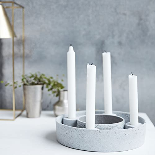 House Doctor Kerzenständer The Ring Polystone Ø26cm grau