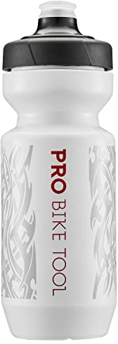 PRO BIKE TOOL Fahrrad-Wasserflaschen, Sportflasche, auslaufsicher, Kunststoff, Schwarze Moutainbike-Wasserflasche - Weiß WB 550ml