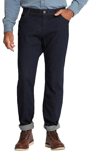 JP 1880 Herren große Größen Übergrößen Menswear L-8XL bis 70, Jeanshose, 5-Pocket, Regular-Fit, Raw-Denim-Hose Dark Blue Denim 32 714283903-32