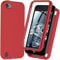 Schutzhülle für iPod Touch 7. / 6. / 5. Generation, iPod Touch, stoßfeste Silikonhülle [mit eingebautem Displayschutz] Ganzkörper-Schutzhülle, robust, Rot