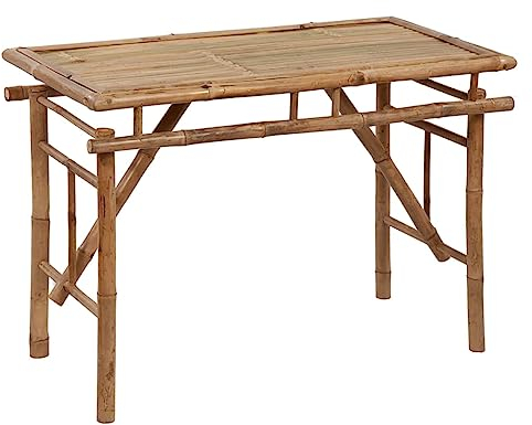 vidaXL Gartentisch, Klapptisch für Innen Außen, Campingtisch Klappbar Tragbar, Gartenmöbel Terrassentisch Bambustisch, 115x50x75cm Bambus
