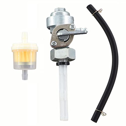 MCHNIC Générateur 3 kW 6,5 CV Robinet d' Essence Sortie a Gauche pour Moteur Reservoir Groupe Electrogene pour Matrix PG 3010-F avec Filtre à Essence Tuyaux de Carburant