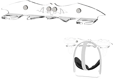 Geekria VR Wall Mount Stand Compatible with Quest 3 / Pro / 2, Valve Index, HTC Vive, PlayStation VR Game Accessories Storage Holder Hook VR Headset (Clear)