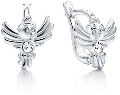 butterfly Mädchen Ohrringe Silber 925 klar Swarovski Elements original Vogel Ökologische Verpackung Mädchen Geschenke