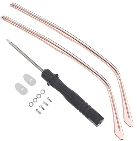 ULTECHNOVO 1 Pair Metal Glasses Replacement Arms Glasses Replacement Temple Rose Gold Eyeglasses Arms Legs, Screw Washers, Screws and Screwdriver for Glasses Eyeglasses Sunglasses