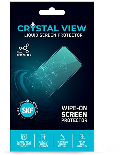 Crystal View Displayschutzfolie aus flüssigem Glas, abwischbar, kratz- und bruchfest, Nano-Schutz für alle Handys, Tablets, Smartwatchs, universell einsetzbar