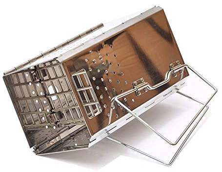 ADITAM KANBUN Tragbarer Holzkohlestarter Edelstahl Outdoor BBQ Grill Faltbarer Schornstein Starter Grill Klappgrill Heizofen Double the Comfort