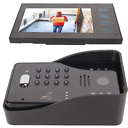 Sonnette Vidéo, Système D'interphone Sans Fil, Écran TFT 7 Pouces Système de Visiophone de Contrôle D'accès Interphone Vidéo Intelligent pour le Bureau à Domicile (Prise UE)