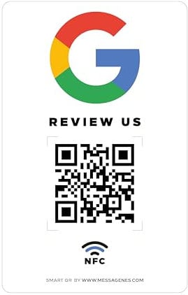 Reusable Review Tap Sticker for Google Reviews - 1 Sticker - QR & Tap NFC Sticker - Review Us on Google Tap Sticker - iPhone & Android - Boost My Reviews Sticker - Set Up at Home | by MESSAGENES