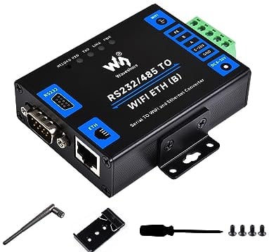 Waveshare RS232/485 to WiFi and RJ45 Ethernet Converter Module Industrial Grade Serial Server,Support Ethernet to WiFi,Serial Port to Ethernet, Modbus Gateway, MQTT Gateway
