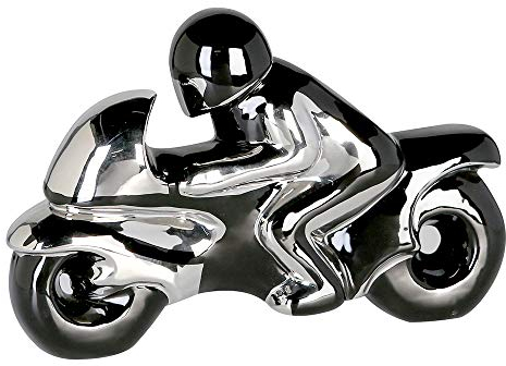 Casablanca Design Skulptur Motorrad 23x37cm Keramik Bike Chopper Wohnzimmer Skulpturen Deko Modern