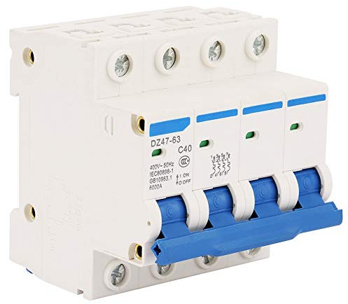 Disjoncteur Miniature DZ47-63 4P 40A 400V 50Hz, Matériau Ignifuge Haute Performance, Effet Sensible, adapté aux Systèmes D'énergie Solaire