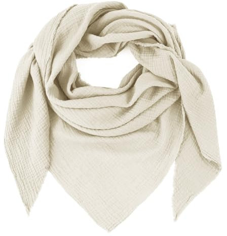 Glamexx24 Damenschal Musselin Dreieck Schal, XXL Schal verschiedenen Farben Halstuch Winterschal aus Baumwolle Hergestellt in Italien