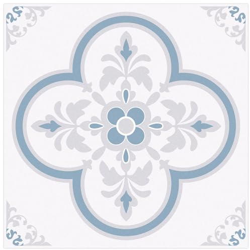 Peel & Stick - Adesivi per piastrelle per pavimenti, pareti, cucina, bagno, soggiorno, casa degli animali domestici, camino e molto altro ancora, 10 fogli da 20,3 x 20,3 cm, colore: grigio