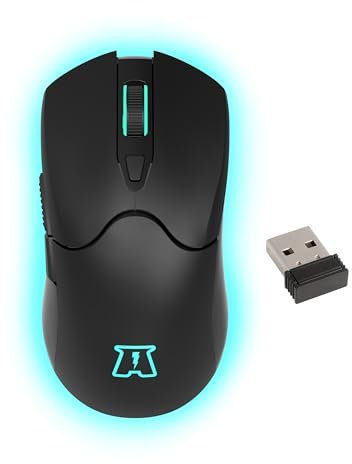 AKUMA - Souris Gaming Otaku M04 WL Rétroéclairée 3200 DPI 7 Couleurs RGB - Souris Gamer sans Fil, Rechargeable - 2,4 GHz - 6 Boutons - Compatible PC/PS4/PS5 - Noir