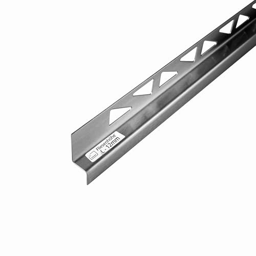 Dusch-/Wand-/Keilprofil Gefälleprofil gebürstet 12mm Typ 3 - Links - 200cm | Für bodengleiche Duschen mit sauberem Gefälleabschluss, 12mm Profilhöhe, Typ 3 Links, 200cm, Edelstahl, gebürstet, silber