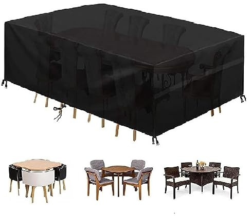 Housse Table de Jardin Imperméable 185x105x75cm/LxWxH Housse Salon de Jardin Carré Bâche Protection Salon de Jardin 420D Oxford Housse de Meubles Extérieur Housses Pour Mobilier de Jardin