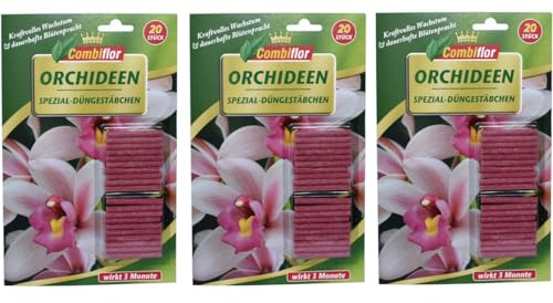 3 Packungen Düngestäbchen für Orchideen - Selbstauflösende Stäbchen mit Spezialdünger für vielfältige Pflanzen, unterstützt Wurzel-, Blatt- und Triebwachstum, fördert Gesundheit und Farbe.