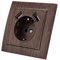 Wandsteckdose mit USB-Unterputzstecker,2 USB-Steckdosen, Wandsteckdose für den Innenbereich 250V AC 16A, Dunkles Holz Maserung Erdungsstecker EP-000